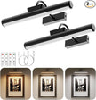 Wireless Picture Light with Remote, Battery Operated Wall Sconce 5000mAh, 3 Color Modes and Dimmable LED Wall Lights with Timer for Painting, Frame, Gallery, Dartboard, Bedroom (Black-2Pack)