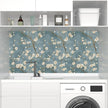 Vintage Floral Wallpaper Peel and Stick Blue White Flowers Contact Paper Vinyl Self Adhesive Removable Retro Cherry Blossom Wall Mural Wall Paper for Room Walls Shelve Cabinet Table Decor 17.5