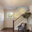 Modern Glass Globe Wall Sconce: Gold Spherical Sconces Light with Hammered Stained Glass Shade - Small Brass Vanity Single Ball Lights Fixture - Contemporary Wall Mounted Lamp for Bedroom Living Room