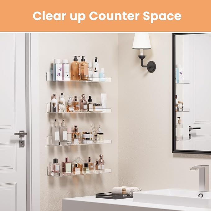 upsimples Acrylic Shelves for Bathroom Storage, 15
