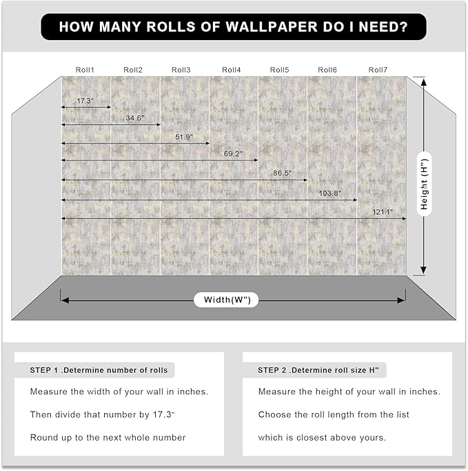 Simon&Siff Textured Wallpaper Distressed Concrete Wallpaper 17.3in x 39.4ft White/Gold/Gray Metallic Modern Wall Paper Non Woven Neutral for Bedroom Traditional Wall Paper Need Adhesive