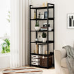NUMENN Bookshelf, 6 Tier Bookshelves, Home Office Bookcase Shelf Storage Organizer, Free Standing Storage Shelving Unit for Bedroom, Living Room and Home Office, Black