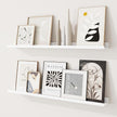 RICHFOCUS Picture Ledge Shelf, 36 inch Floating Shelves Set of 2, Wood Wall Shelves with Lip, Wall Decor Storage for Bedroom Living Room Bathroom Kitchen Nursery Photo Picture, White