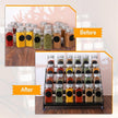4 Tier Spice Rack for Cabinet, Step Adjustable Spice Shelf, Metal Step Spices Storage Holder with Protection Railing, Seasoning Organizer for Countertop, Cupboard, Pantry