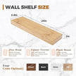 24x6.8x2 Inch Rustic Floating Shelves for Wall Set of 2 - Oak Solid Wood Wall Mounted Shelves with Invisible Bracket, Extended Design for Farmhouse Living Room Bedroom Kitchen Decor