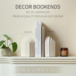 Decorative Bookends for Shelves, Set of 2 Book Ends for Heavy Books, Layered Arch Design Beige Bookend