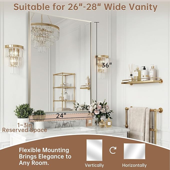 Brushed Nickel Bathroom Mirror, 30