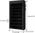 Laiensia 9-Tier Vertical Shoe Rack Organizer, Space Saving Shoe Storage Organizer, Non-Woven Cover Shoe Shelf Holds 36-45 Pairs for Bedroom, Hallway, Closet Entryway, Black