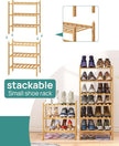 Small Shoe Rack, 3-Tier Shoe Rack for Entryway, Bamboo Wood Shoe Shelf for Closet & Hallway, Long 17.2IN | Beautiful | Functional | Sturdy | Durable
