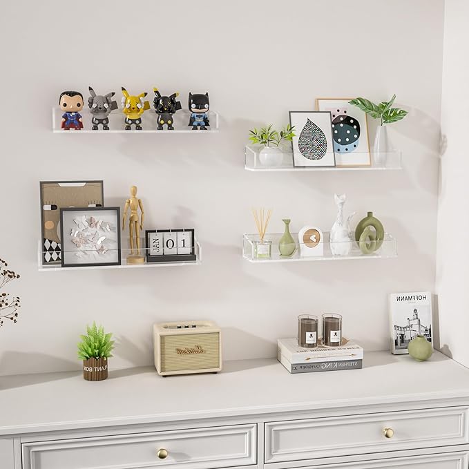 6PCS Acrylic Floating Shelves for Wall, 15