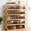 6-Tier Bamboo Shoe Rack Organizer - Freestanding for Entryway, Hallway, Wardrobe - Holds 24 Pairs of Shoes