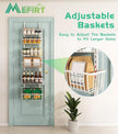 12 Inch Wide Narrow Over The Door Pantry Organizer, Pantry Organization and Storage, 6-Tier Metal Hanging Deep Basket Wall Spice Rack Seasoning Shelves, Home & Kitchen Essentials, White