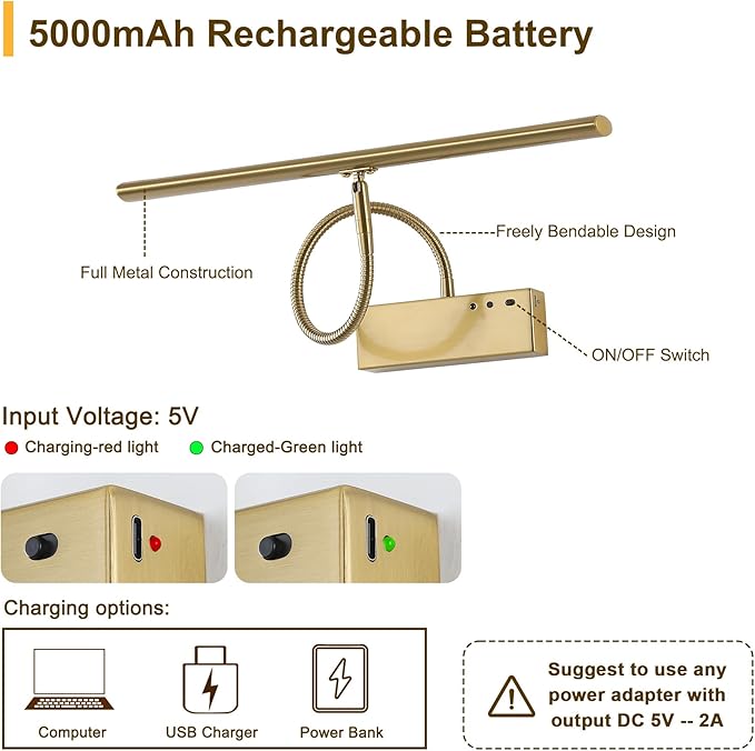 JOOSENLUX Wireless Picture Light with Remote Control - 16