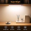 Gritin 10.2inch Under Cabinet Lighting Rechargeable 2 Pack- 3 Color Temps&5 Level Brightness, Super Bright, 4 Modes, Motion Sensor, Long Lasting - Easy Installation Magnetic Under Closet Lights-Mauve