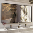 ISKM Large Black Framed Mirror for Bathroom 72