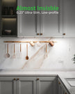 Plug-in Under Cabinet Lighting, Dimmable Under Counter Lights for Kitchen, 2pcs 12 Inch, Natural White 4500K Linkable Wired Closet Light, Indoor USB Led Lights Bar for Desk,Sink,Workbench
