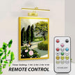 2 Pack Picture Lights for Wall Battery Operated, 12 inch Wireless Art Lighting for Painting, 6 Colors Picture Frame Lights with Remote, 4200mAh Gallery Light, Gold