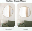 Asymmetrical Wall Mirror Matel Gold Framed Wall Mirror for Living Room Bedroom Bathroom Entryway Wall Decor 19.8
