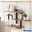 Floating Shelves for Wall Decor, 3 Tier Wall Mounted Storage Shelves, Bathroom Shelves, Decorative Hanging Storage Shelf for Living Room, Bedroom, Kitchen (Brown, 3 Tier)