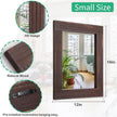 Mirrors for Wall Rustic Wooden Frame Rectangle Mirror Vintage Hanging Mirror for Bedroom Bathroom Living Room Farmhouse Wall Decor Brown Small 16