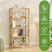 HOOBRO Bamboo Storage Shelf, 5-Tier Freestanding Shelving Unit, Multifunctional Storage Rack with Back Panel, 23.6 x 10.2 x 51.2 inches, for Bathroom, Living Room, Balcony, Kitchen, Natural YL96CJ01