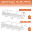 Spice Rack Wall Mount, 4 Pack Wall Spice Rack & Hanging Storage Baskets Organizer Wall Mount, Large Capacity Metal Spice Shelf for Kitchen Cabinet, Pantry Doors, Bathroom, Shower, Home Decor