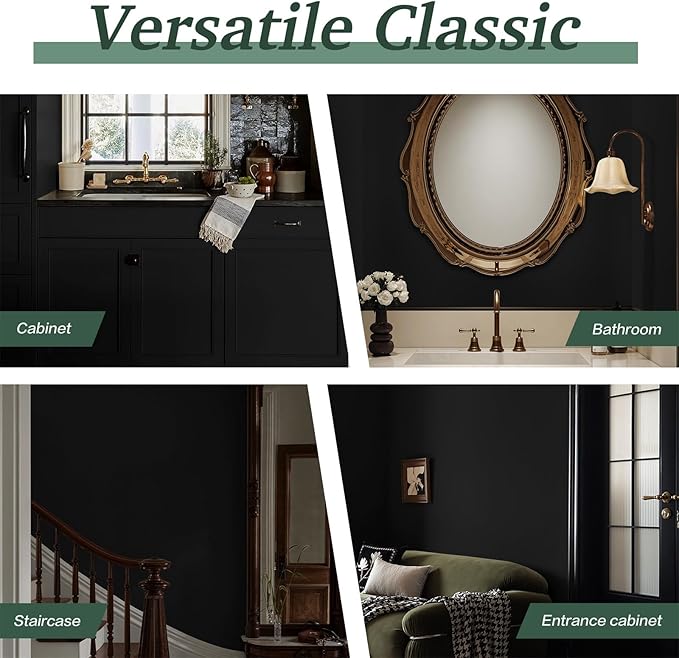 Dimoon 17.7''x236'' Peel and Stick Wallpaper Black Contact Paper for New Environmentally Friendly Materials Thickening Upgrade Embossed Renter Friendly Wall Paper Modern Vinyl Wrap Countertop Bedroom