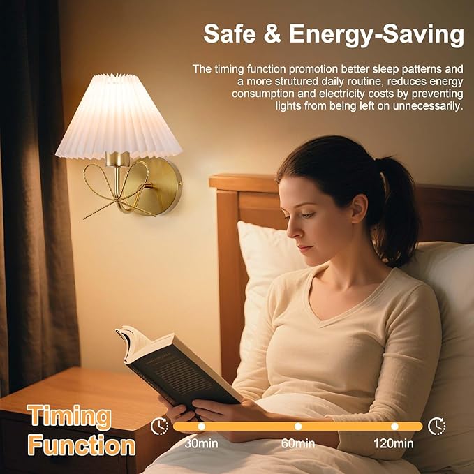 ADISUN Modern Wall Sconce Set of Two, Battery Operated Wall Sconce Remote Control Dimmable Wall Lamp Wireless Sconces for Living Room Bathroom Dining Room Corridor Staircase