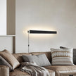 Modern Plug in Wall Sconces, 23.6 inch Frosted Black LED Long Wall Lights, 12W Warm White 3000K Acrylic Indoor Wall lamp,with 59