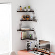 Fire Escape Wall Shelf - Modern City Style 4-Tier Corner Wall Shelves, Easy to Install Metal Ladder Shelf for Figures, New York Decorative Shelves for Bathroom, Living Room&Home Decor,Coffee