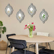 ZEXUIRU Set of 4 Wooden Rustic Wall Mirror Vintage Style Decorative Entry Mirror Farmhouse Wall Decoration for Living Room Bedroom Bathroom Kitchen