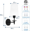 Battery Operated Wall Sconces Set of Two, Wireless Wall Sconces with Remote Control, 3CCT Dimmable Rechargeable Wall Lights, Black Wall Lamps for Bedroom, Living Room, RGB Bulbs Included, ETL Listed