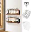 Magnetic Spice Rack Organizer with 12 Jars, 216 Labels, 1 Steel Funnel for Refrigerator，Microwave Oven - Full Set of Seasoning Organizer, Kitchen Gadgets