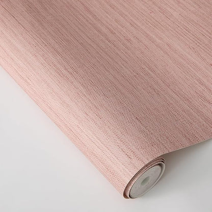 Tempaper Textured Salmon Pink Horizontal Faux Grasscloth Removable Peel and Stick Wallpaper, 20.5 in X 16.5 ft, Made in The USA