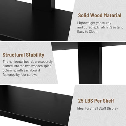 3 Tier Floating Shelves,Long Wall Shelf,Over The Toilet Shelves Bathroom Hanging Display Storage Rustic for Living Room Bedroom Kitchen Office Coffee Bar Decor Decorative,24 Inch,2 Pack,(Black)