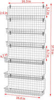 JKsmart Spice Rack Organizer 6-Tier Wall Mounted & Over the Door Spice Racks for Kitchen Pantry Bathroom,Two Size, Large Capacity, Silver