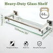 Alise Bathroom Shelves, Polished Chrome Glass Shelf for Bathroom, Modern Floating Shelves, 20 inch