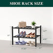 Smiry Bamboo Shoe Rack for Closet, 2 Tier Small Wooden Stackable Shoe Organizer, Free Standing Shoes Storage Shelf for Entryway, Front Door Entrance, Black