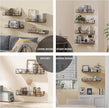 Floating Shelves Set of 4, Home Wood Wall Shelf, Farmhouse Shelf for Bedroom, Wall Mounted Floating Shelf for Living Room, Bedroom, Bathroom, Kitchen, Office (Brown)