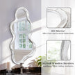 Asymmetrical Cloud Wavy Mirror - Large Irregular Wall Mirror with Modern Wood Frame - Decorative for Bedroom, Living Room, Bathroom, Entryway - White