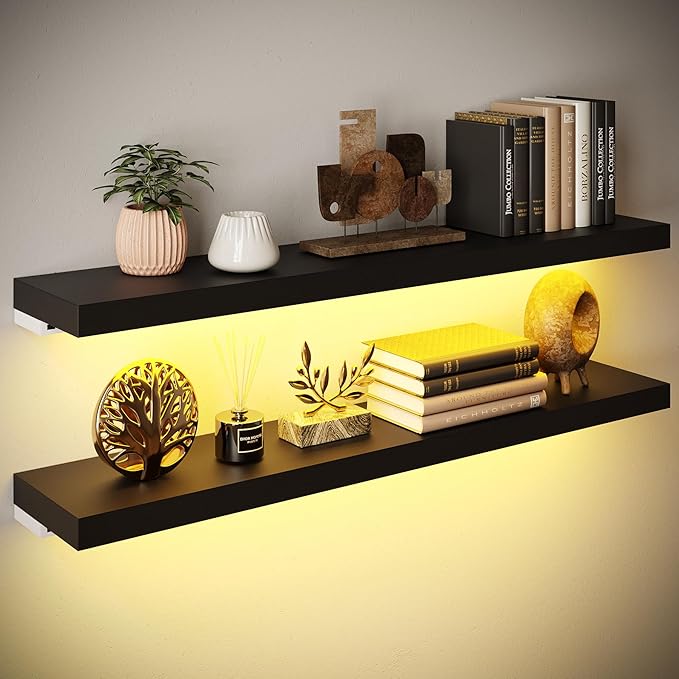 BAMEOS LED Floating Shelves for Wall, 35