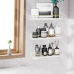 Floating Shelves with Metal Guardrail, Wall Decor Shelves for Bathroom, Living Room and Bedroom, (Gold-White) Shelves for Home Decor