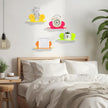 Soaoo 4 Pack Acrylic Small Floating Shelves Neon Acrylic Floating Shelf Colorful Display Stand with Screw Wall Mounted Display Stand for Plants Toy Makeup