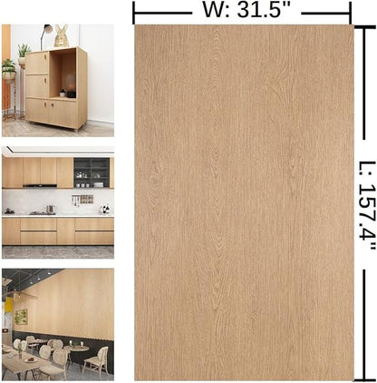 157x31 Wide Peel and Stick Wallpaper Thick Brown Wood Grain Contact Paper Self Adhesive Waterproof Faux Wood Wallpaper for Bedroom Bathroom Kitchen Walls Textured Wallpaper Renter Friendly