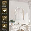 Arched Wall Mirror Bathroom Mirror Brushed Metal Vanity Wall Mounted Mirrors for LivingRoom Bedroom Entryway Room Home Decor White 16