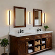 Farmhouse Plug in Wall Sconces, 23.6 inch Faux Walnut Finish LED Long Wall Lights, 12W Warm White 3000K Acrylic Indoor Wall lamp,with 59