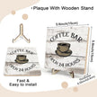 Coffee Bar Sign Plaque, Vintage Farmhouse Coffee Station Decor – 24 Hours Open Bar Plaque for Cafe, Home or Office, Rustic Kitchen Wall Art, CoffeeShop Accessories
