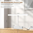 Picture Light, 15.35inch Wireless Picture Lights for Wall Rechargeable, 5400mAh Battery Wall Light with Remote, 3 Color Art Lighting for Paintings with Timer and Dimmable for Display, Gallery (White)
