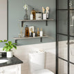 DINZI LVJ Long Wall Shelves, 31.5 Inch Wall Mounted Shelves Set of 2, Easy-to-Install, Floating Storage Ledges with Sturdy Metal Brackets for Living Room, Bathroom, Bedroom, Kitchen, Gray Wash