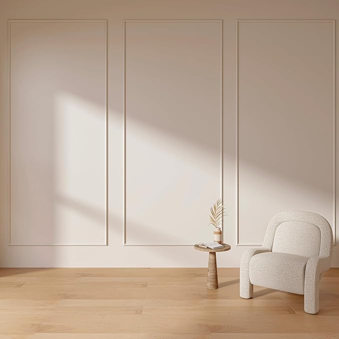 3 Set Accent Wall Molding Kit Premade Wainscoting Panels Wall Molding Peel and Stick Panel White Pre Cut Trim for Walls Picture Frame Molding for Home Decoration (39 x 91 Inch)
